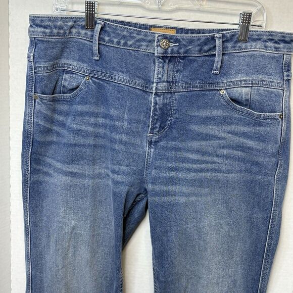 Driftwood Flare Leg Farrah Tonal Jeans Womens 32x33 Frayed Hem Boho Hippie EUC - Picture 2 of 9